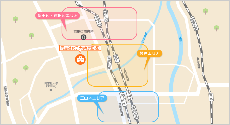 同志社女子大学(京田辺)周辺マップ